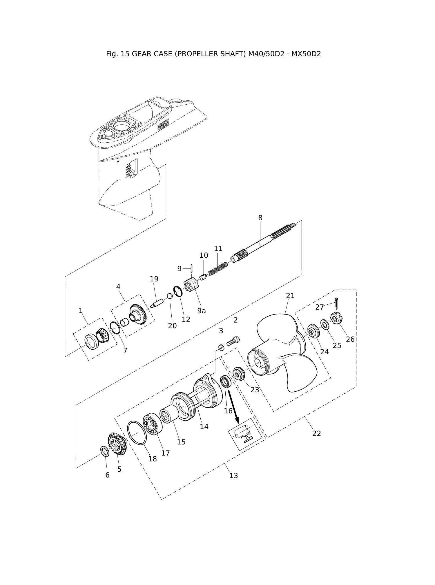 螺旋桨轴齿轮箱 M40/50D2 GEAR CASE (PROPELLER SHAFT) M40/50D2