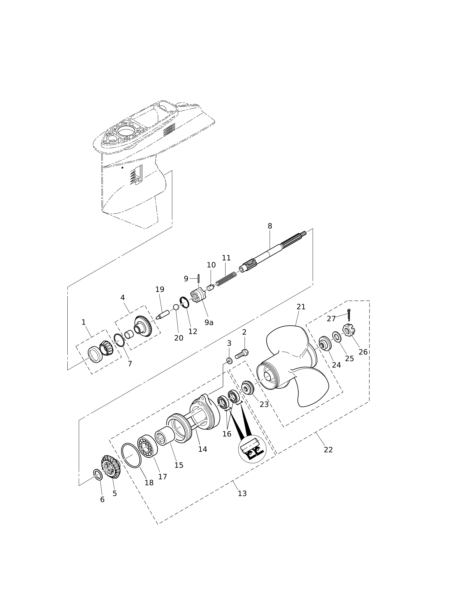 螺旋桨轴齿轮箱 M40/50D2 GEAR CASE (PROPELLER SHAFT) M40/50D2