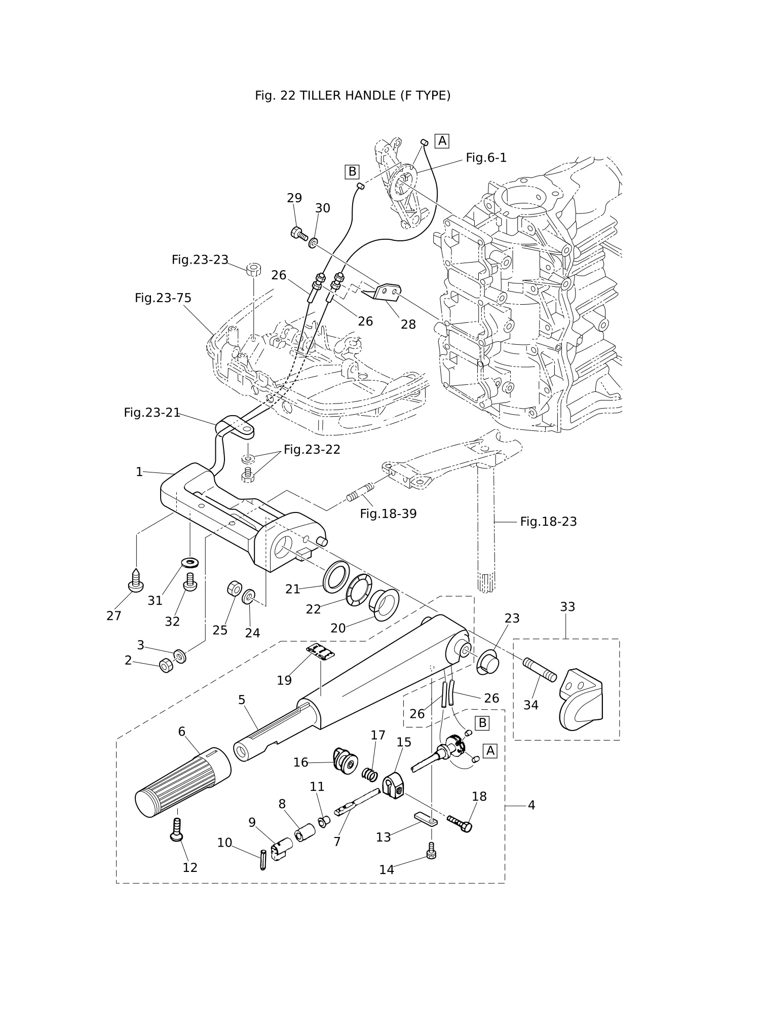 舵柄(F型) TILLER HANDLE (F TYPE)