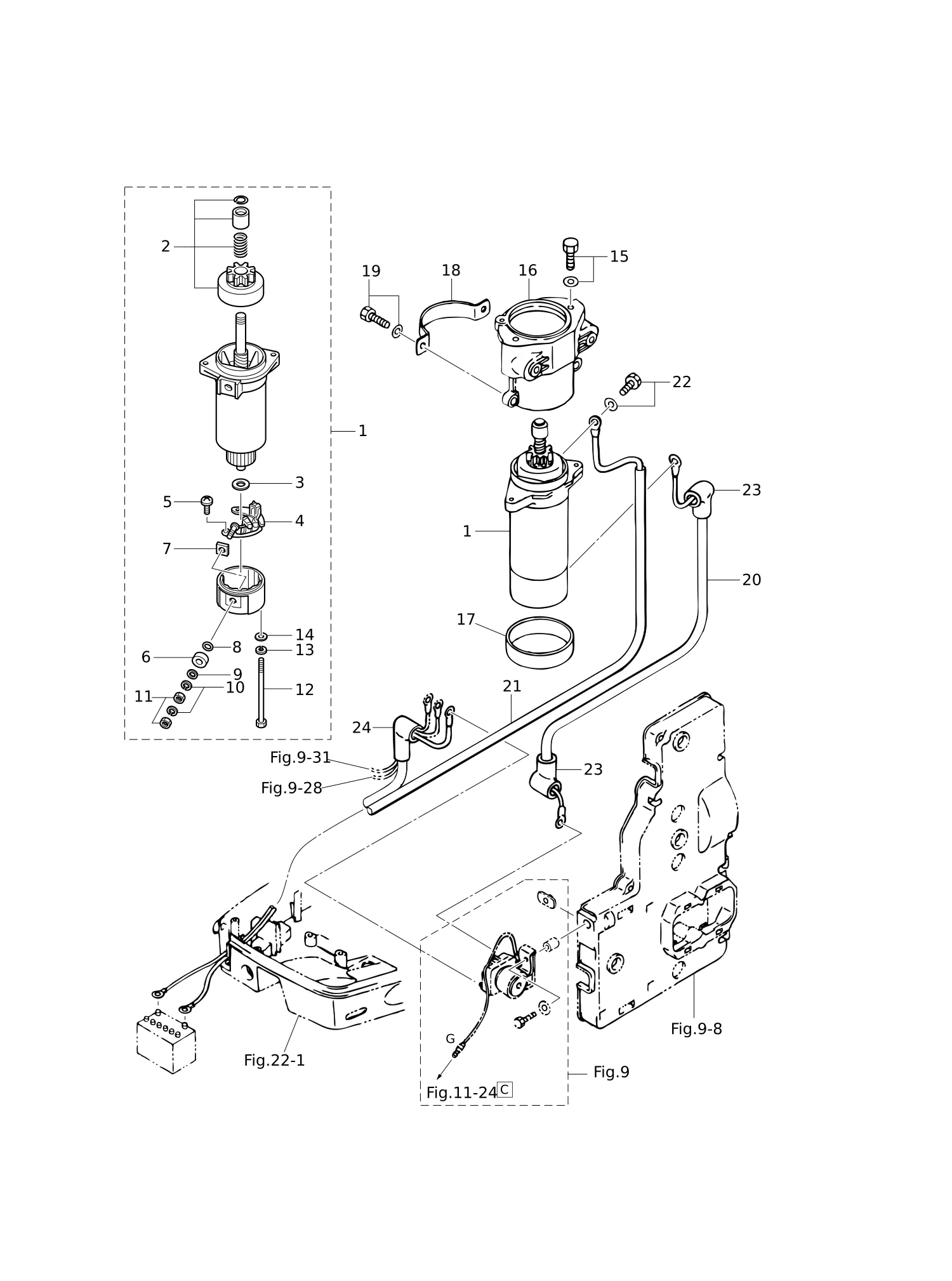 电气部件(EF/EP型启动电机) ELECTRIC PARTS (STARTER MOTOR) EF/EP TYPE
