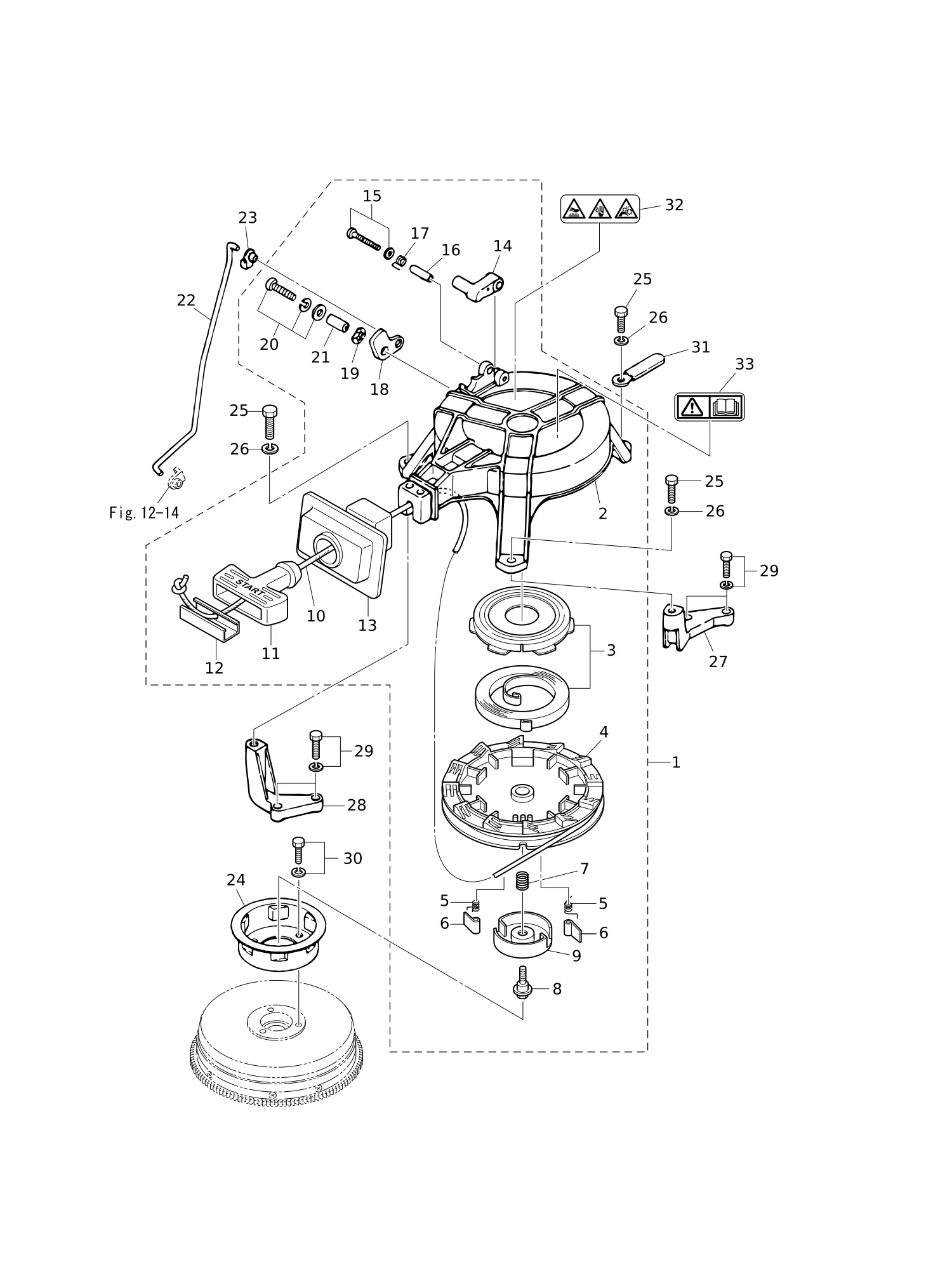 反冲启动器·启动锁 RECOIL STARTER · STARTER LOCK