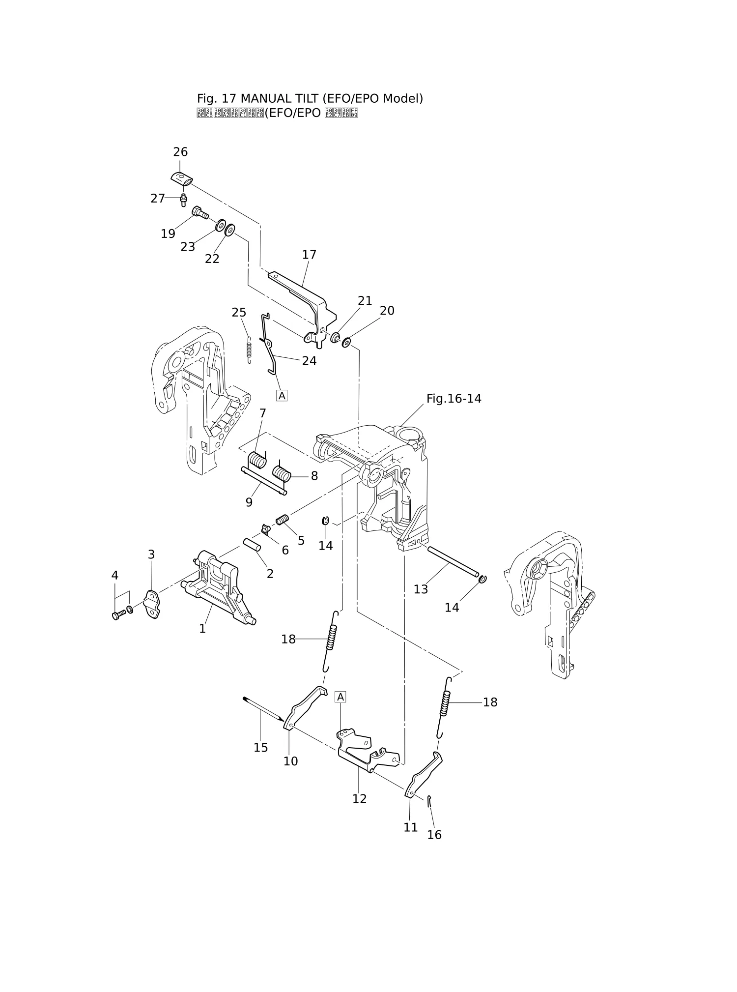手动倾斜装置(EFO/EPO型号) MANUAL TILT (EFO/EPO MODEL)