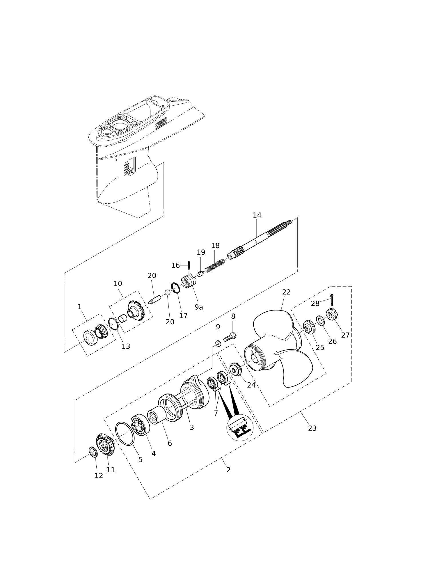 螺旋桨轴齿轮箱 MD30/40/50B2 GEAR CASE (PROPELLER SHAFT) MD30/40/50B2