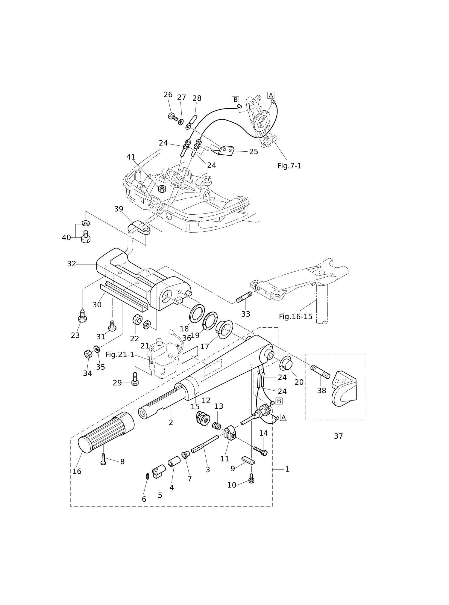 舵柄(F型) TILLER HANDLE (F TYPE)