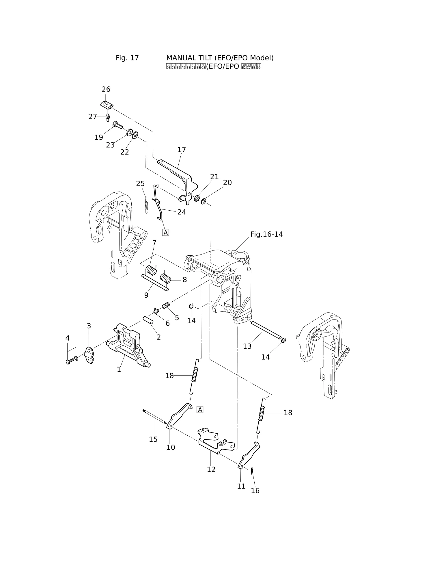 手动倾斜装置(EFO/EPO型号) MANUAL TILT (EFO/EPO MODEL)