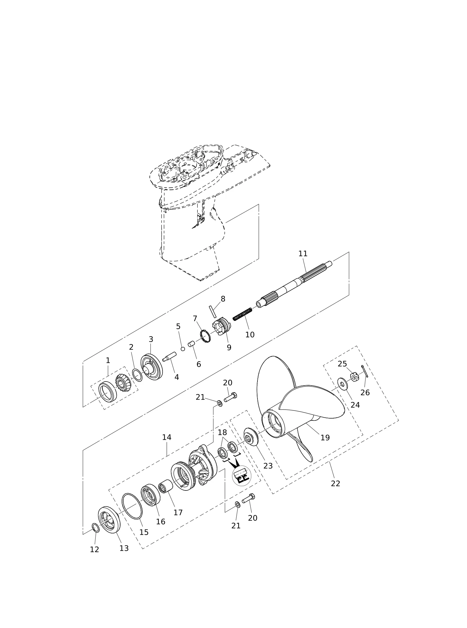 螺旋桨轴齿轮箱 GEAR CASE (PROPELLER SHAFT)