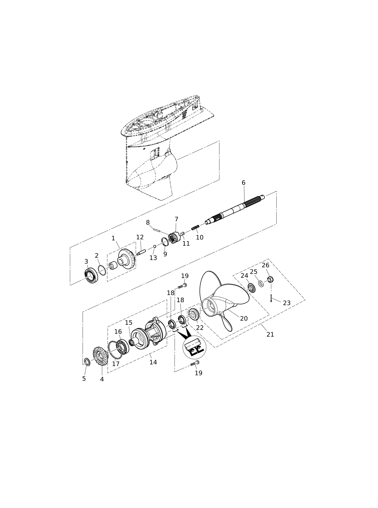 齿轮箱(螺旋桨轴) GEAR CASE(PROPELLER SHAFT)