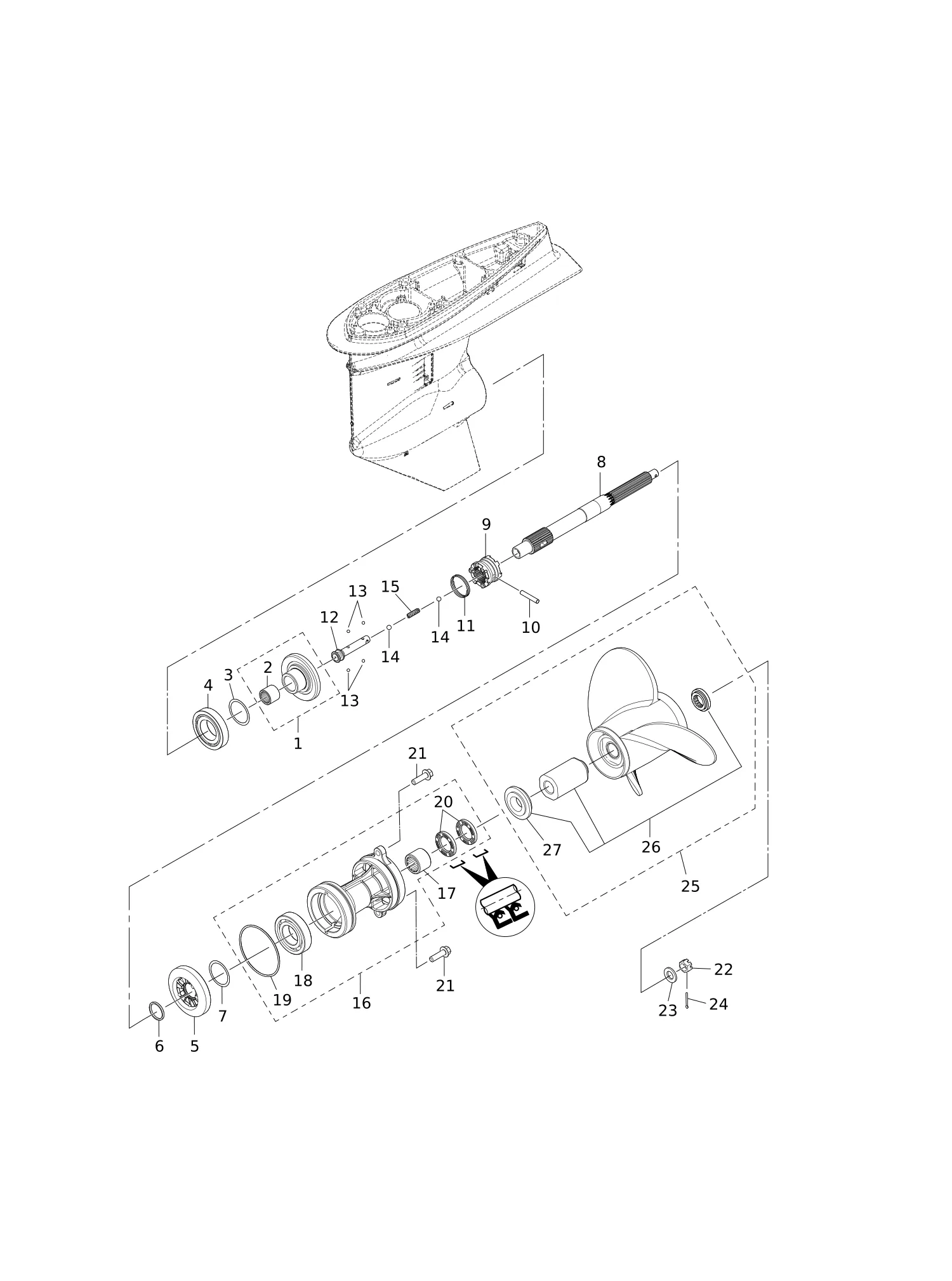 螺旋桨轴齿轮箱 GEAR CASE (PROPELLER SHAFT)